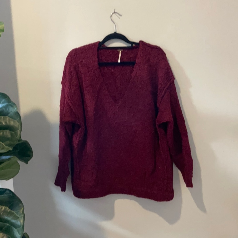 Maroon Free People Sweater